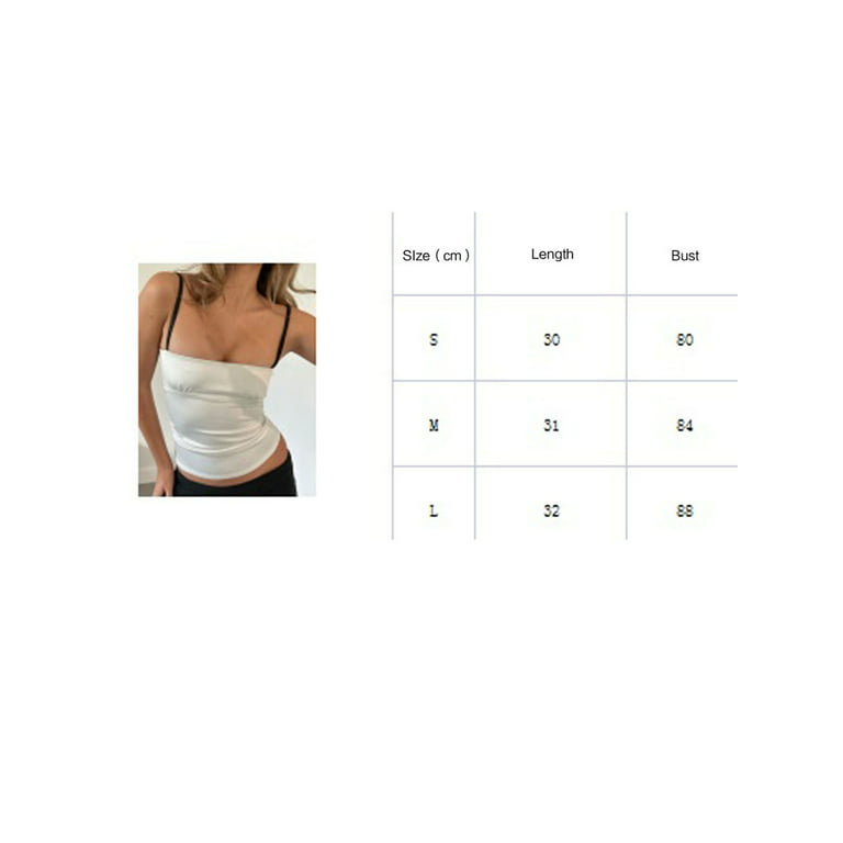 Sunisery Women Basic Square Neck Cropped Tank Top Y2k Casual Sleeveless  Slim Stretchy Skinny Tee Shirts White M