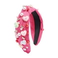 thumbnail image 2 of Fiudx Diadema de San Valentín, Diseño de Corazón con Perlas, Estilo Anudado, Elegante Accesorio para El Cabello, Regalo Romántico para Parejas, Atuendos de Fiesta y Citas, Colores Rojo y Blanco, Tama, 2 of 6