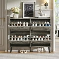 thumbnail image 6 of Vabches 47" Shoe Storage Cabinet with 4 Flip Drawers & 2 Compartment, Hidden Narrow Shoe Rack Cabinet with Adjustable Shelves for Entryway, Hallway, 6 of 7