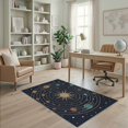 thumbnail image 2 of ODIKA 4'x6' Ultra-Soft Area Rug, Large Planets Galaxy Concentric Rings Themed Planetary Stars None Washable, Bare feet friendly, Silk-Touch for Bedroom Home office, 2 of 7