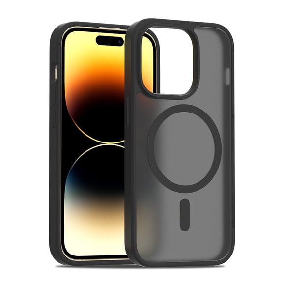 Magnetic Matte Frosted Cover Cell Phone Case for iPhone 14 Pro, Black