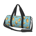 thumbnail image 2 of Xecao Lemon Ice Cream print Round Travel Duffel Bag is a foldable gym bag with an inner pocket, perfect for travel sports, 2 of 8