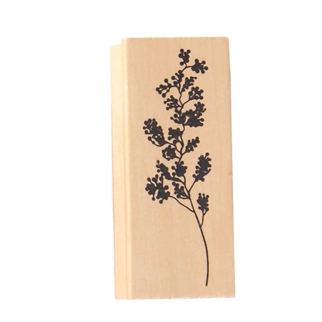 Stamp Rectangular Wood Rubber Scrapbooking Stamp DIY Flower Photo Album Stamp Printing Photo Album Seal, Type 3