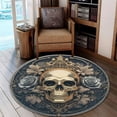 thumbnail image 3 of Dog Paw Print Round Area Rug, pet circle carpet for entryway, mudroom or living room, soft washable non-slip floor mat, friendly animal home décor, 3 of 6