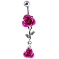 thumbnail image 7 of Xinyolin Dual Rose Flower Belly Button Navel Ring, Women's Body Piercing Jewelry Gift, 7 of 7