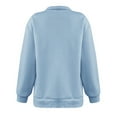 thumbnail image 5 of Baywell Women's Oversized Half Zip Sweatshirt Quarter 1/4 Zipper Long Sleeve Drop Shoulder Pocket Pullover Jacket Tops Sky Blue S-3XL, 5 of 5