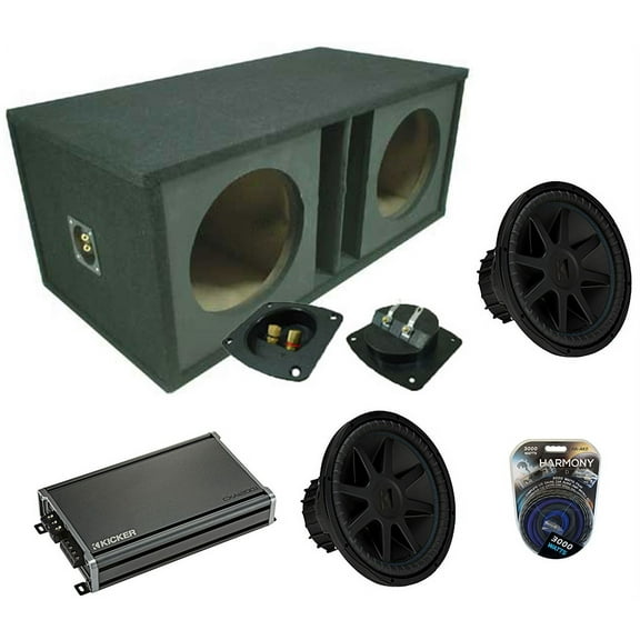 Kicker 44CVX152 CompVX Sub Dual 2 Ohm 15 Sub , 46CXA12001 2400W Amp & Sub Box