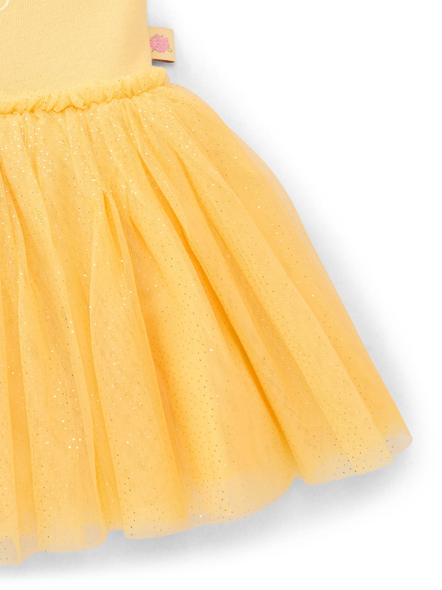 Disney Princess Toddler Girls Belle Cosplay Tutu Dress with Puff Sleeves, Sizes 12M-5T