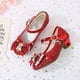 thumbnail image 3 of Zapatos de tacón alto de cuero para niñas de primavera y otoño, zapatos de lentejuelas y cristales, zapatos de baile con lazo para niñas pequeñas, 3 of 5