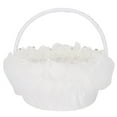 thumbnail image 2 of Delicado recipiente para dulces de boda, elegante canasta de flores de satén blanco para novias, 2 of 8