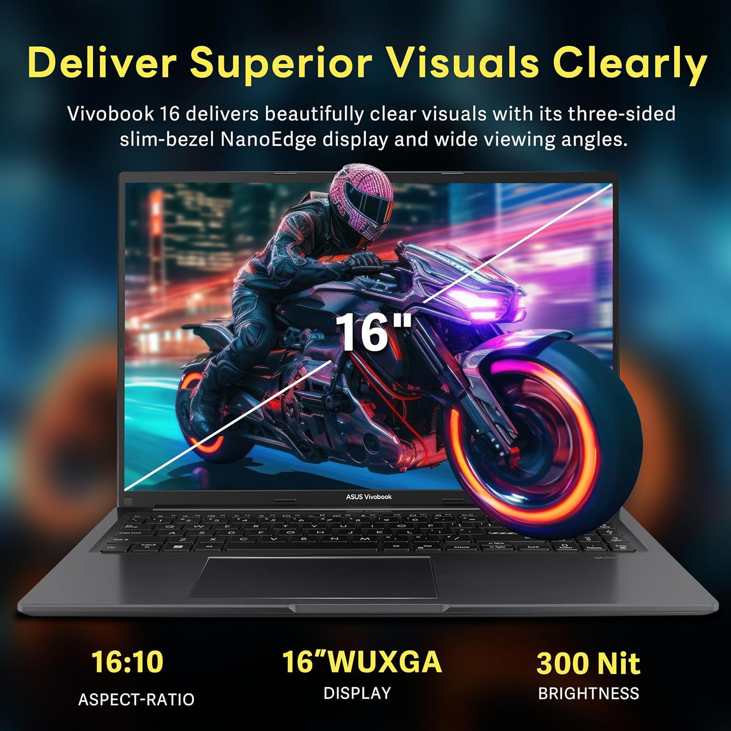 ASUS Vivobook 16" WUXGA Laptop, Intel i7-1355U, 24GB RAM, 1.28TB Storage(1TB SSD+288GB Docking Station Set), Intel Iris Xe Graphics, Numeric Keypad, HD Webcam, Keyboard Backlight, Win 11 Home, Black