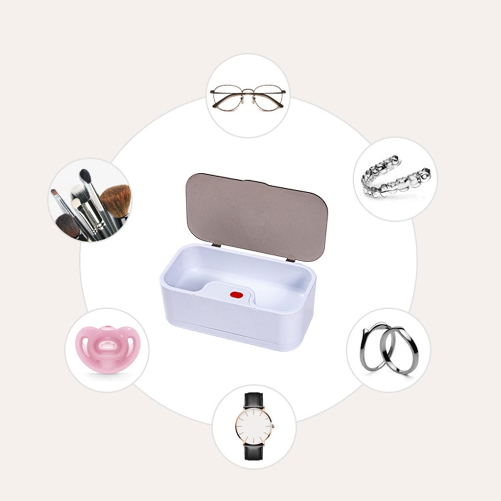 FVDPWYE Ultrasonic Cleaner Machine USB Rechargeable 5W Portable Timing Professional Tool for Razor Eyeglasses Necklaces Dentures Washing