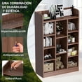 thumbnail image 3 of Librero Organizador de 8 Cubos Estante Minimalista de Madera para Libros y Organizar Mueble 120 * 30 * 60cm de Grande Librería de Pared con Estantería para Sala Oficina Dormitorio, 3 of 7