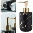 thumbnail image 3 of Dispensador de jabón de cerámica con textura de mármol de 300 ml, dispensador de gel de ducha y desinfectante de manos, accesorios de baño, 3 of 7