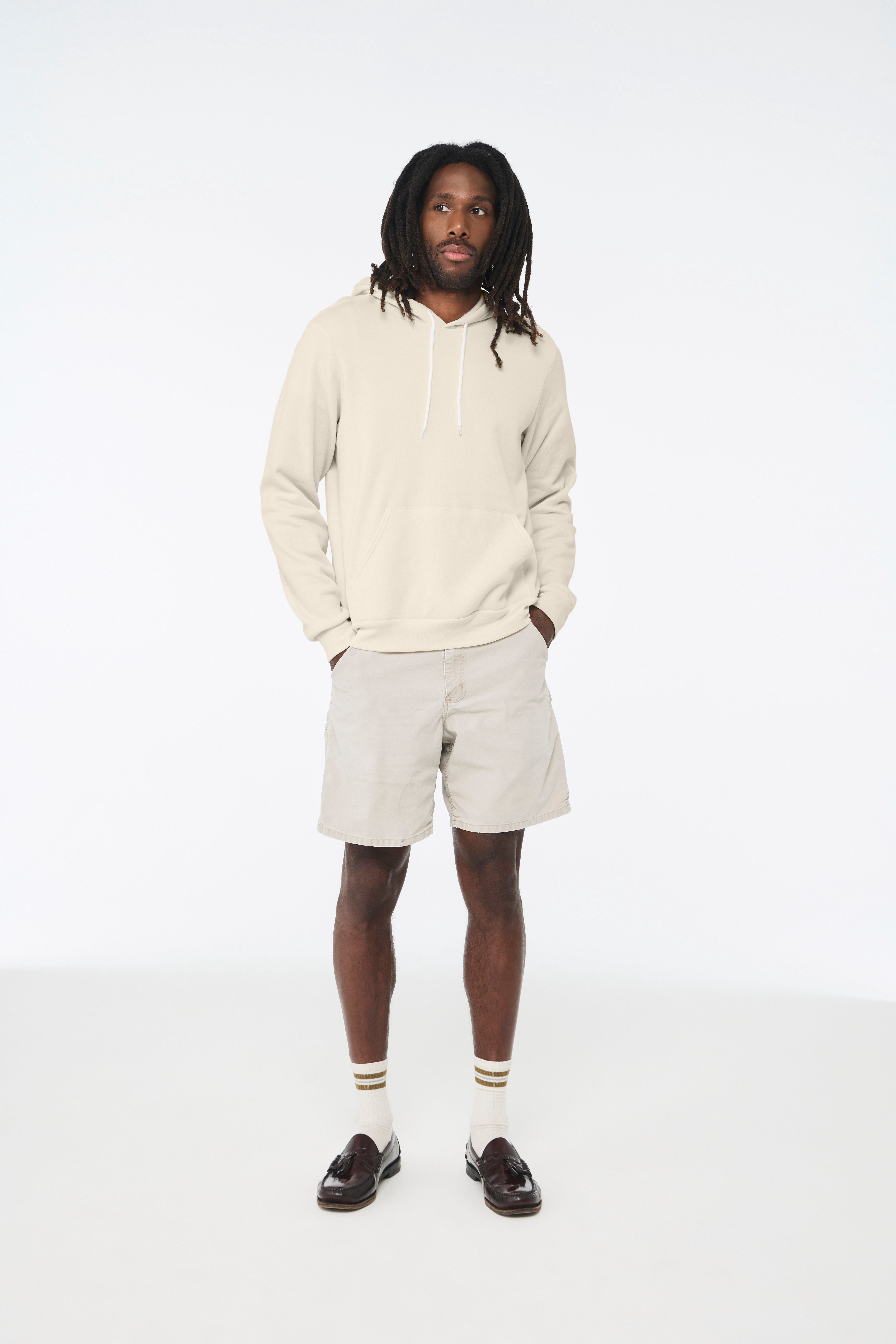 BELLA+CANVAS Adult Crew Neck Personalized Hoodie, Create your own Designs, Natural, Medium, Unisex