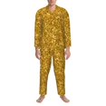 thumbnail image 3 of Hirioo Gold Glitter for Men's Pajama Sets 2 Piece Pjs Men's Long-Sleeved Pajama Set Button Down Sleepwear,S-XXL-Medium, 3 of 7