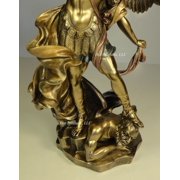 14.63 Inch Saint Michael Tramples Demon Cold Cast Bronze Figurine