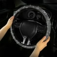 thumbnail image 2 of Bling Car Steering Wheel Cover, Crystal Rhinestone Steering Wheel Cover Universal, 15 Inch Car Steering Wheel Protector for Women or Girls, Easy Installation and Cleaning (Silver White), 2 of 6