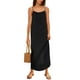 thumbnail image 3 of Vestido largo ReachMe de lino para verano con tirantes finos, negro, 3 of 4