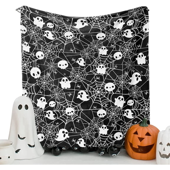 Halloween Pumpkin Gost Fall Flannel Fleece Throw Blanket 50"x60"
