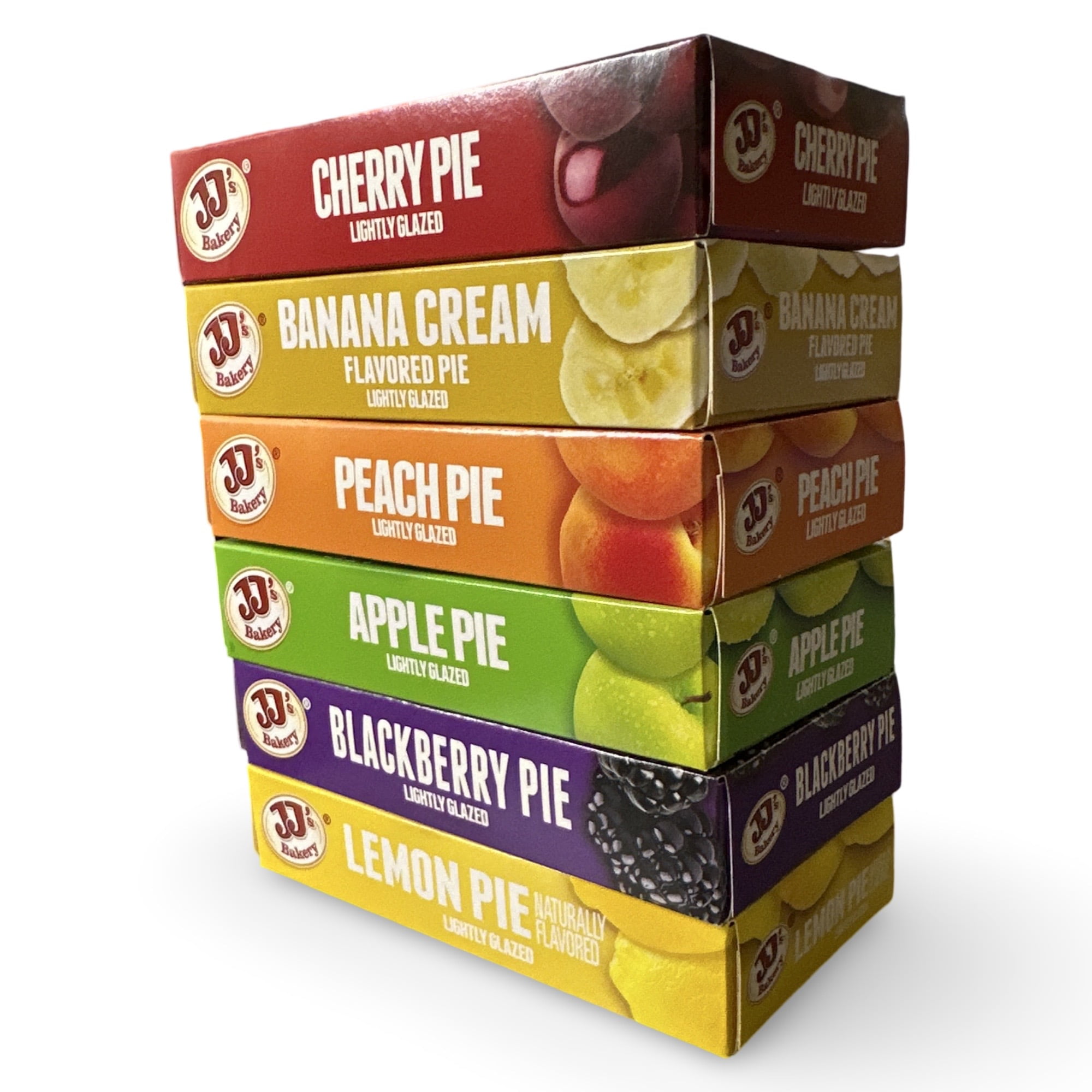 JJ's Bakery Glazed Pie Fruit Flavored Variety Pack, 4 Oz Individually Boxed | Pack of 12