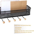 thumbnail image 5 of Mail Organizer Wall Mount Key and Mail Holder for Wall Decorative with 5 Key Hooks Mail and Key Rack Hanger Metal Wire Mesh Storage Basket for Entryway Letters Magazine Bills Leashes Coat - Black, 5 of 6