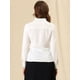 thumbnail image 5 of Allegra K Blusas Con Botones Y Cuello En Punta De Manga Larga Puntos suizos Office Para Mujer Blanco M, 5 of 6