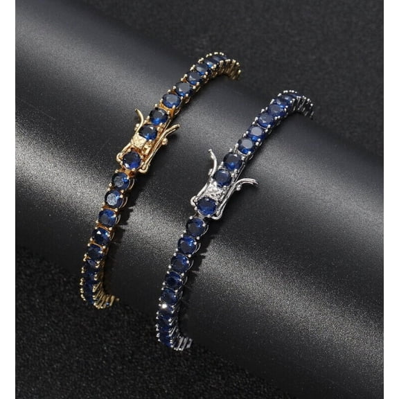 925 Silver Women CZ Sapphire Tennis Bracelet,Sapphire Tennis Bracelet,Sapphire Diamond Tennis Bracelet,September Birthstone Bracelet,gift for her