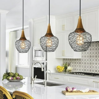 Laluz industrial mini pendant lighting for 2024 farmhouse kitchen island foyer hanging fixture
