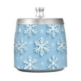 thumbnail image 7 of Yayeee Ashtray with Lid for Cigarette Smokeless Stainless Steel Home Ash Holder, Blue Snowflake, 7 of 7