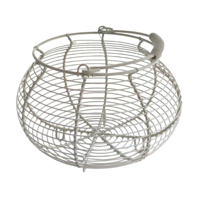 Cesta de alambre para huevos, soporte para huevos con asa, contenedor de almacenamiento para cocina, cesta para recoger huevos, para alimentos,