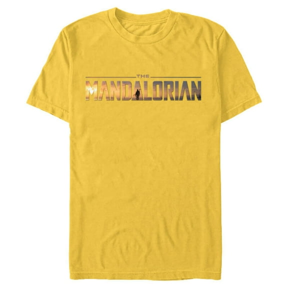 Star Wars The Mandalorian Series Logo - Short Sleeve Blended T-Shirt for Adults - Customized-Yellow