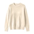 thumbnail image 7 of Vynhevius Women Crew Neck Sweater Solid Knit Long Sleeve Loose Fit Basic Casual Pullover Top, 7 of 7