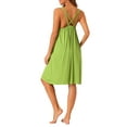 thumbnail image 3 of INSPIRE CHIC Women's Nightgown Backless Cross Spaghetti Straps Loose Pajamas Casual Loungewear L Bright Green, 3 of 6