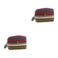 thumbnail image 3 of Guardoinrt Sac à Main Portable et à la Mode Petit Motif Style Ethnique Sac à Main en Tissu Style Ethnique Porte-Monnaie en Coton Trousse de Maquillage Rouge - Vent Ethnique LQ 2ensemble, 3 of 6