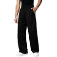 thumbnail image 3 of MXALUOB Men's Wide Leg Sweatpants Open Bottom Straight Leg Drawstring Fashion Pants with Pockets Loose Fit Full Length Athletic Pant, 3 of 7