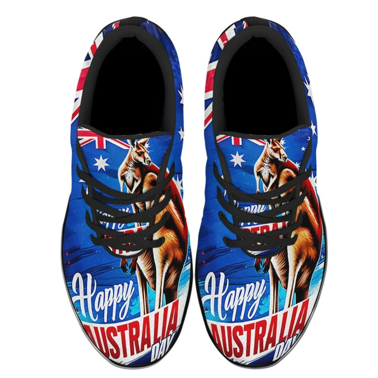 Sonzj II Kangaroo AuStalia Day Shoes Sneakers Black Size 3.5 Adult Unisex Size Men 3.5