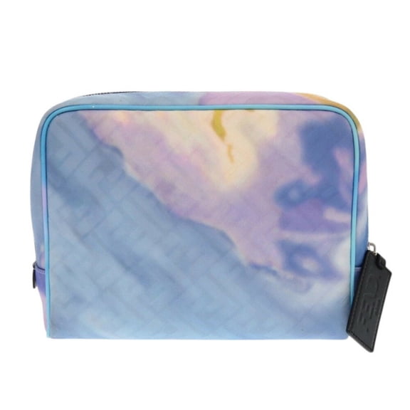 Pre-Owned Fendi Zucca Marble FF Pouch 7N0116 Fabric Light Blue Second Bag 1543FENDI (Good)