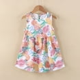 thumbnail image 2 of Ulanda Girls Summer Dress Crew Neck Cute Graphic Sleeveless Tank Maxi Dress Casual Light Comfortable Smocked Beach Vacation (Pink, 3-4 Years), 2 of 4
