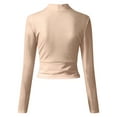 thumbnail image 6 of IROINNID Womens Long Sleeve V-Neck Shirts Home Solid Daily Knitting Holiday Shirt Blouse Tops,Khaki, 6 of 6