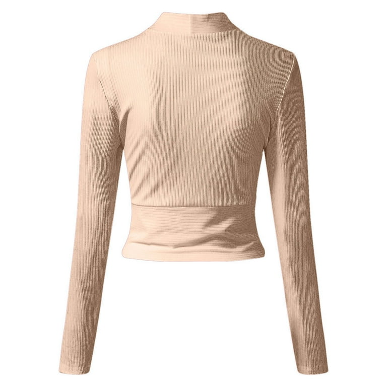 Casual Knitting V-Neck Long Sleeve Blouses Casual Knitting V-Neck Long Sleeve Blouses