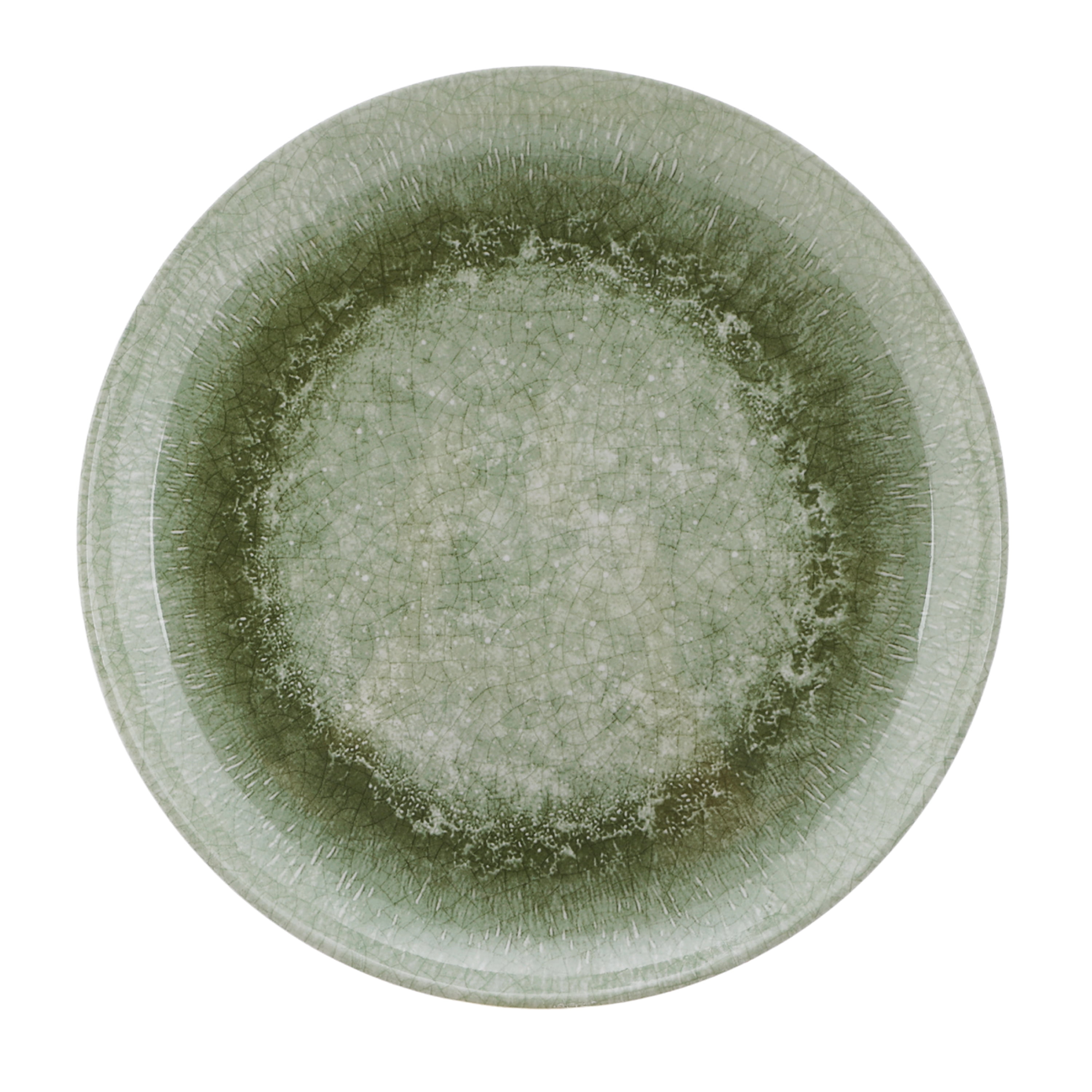 (4 pack) Better Homes & Gardens Reactive Green Reusable Dishwasher-Safe 10.75 in Round Bamboo Melamine Plastic Dinner Plate