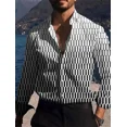 thumbnail image 1 of Camisa de hombre con estampado geométrico, pliegue verde, ropa de calle de manga larga para exteriores, ropa estampada, diseñador de ropa de calle de moda, 1 of 6