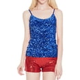 thumbnail image 2 of Gkeoshab Womens Blouses 2026 Colorful Sequin Slim Fit Tank Top Sleeveless with Four-Way Stretch Party & Dance Vest Blue1 One Size, 2 of 4