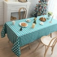 thumbnail image 2 of CSFL Checkered Tablecloth for Rectangle Tables, Polyester Gingham Tablecloths, Stain Resistant Dining Table Cover for Outdoor Picnic, Kitchen and Party, 87"x 55", Deep Green and White, 2 of 8