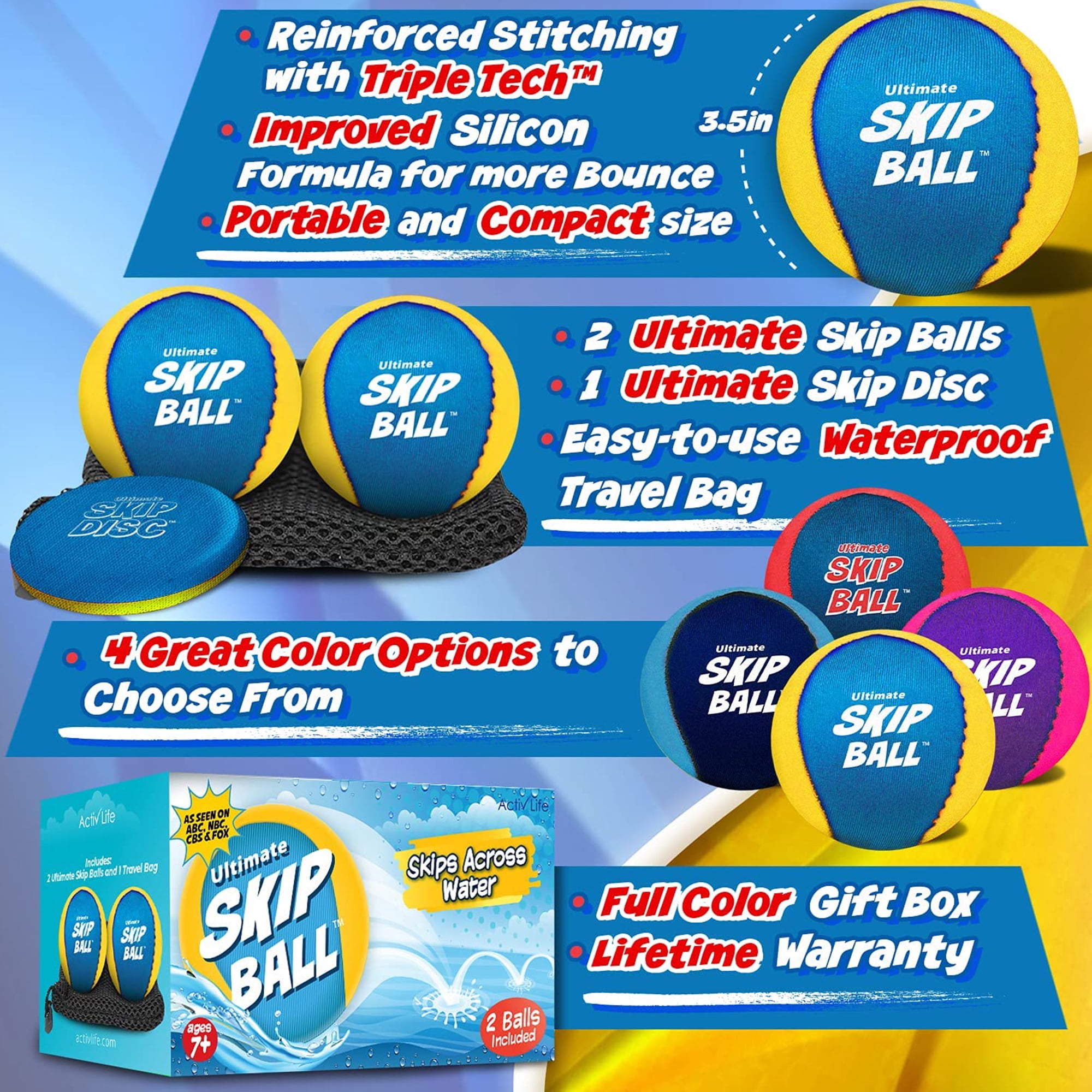 Activ Life Water Ball Set Of 2 Skip Bouncing Beach Balls For Kids With Disc Yellow Cyan Walmart Com Activ Life Water Ball Set Of 2 Skip Bouncing Beach Balls For Kids With Disc Yellow Cyan Walmart Com