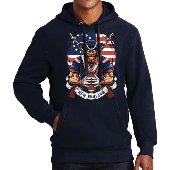 Game Garment Football Team Sports Fan Mens Hoodies Hooded Sweatshirt - New England Hoodie Navy XS-3XL