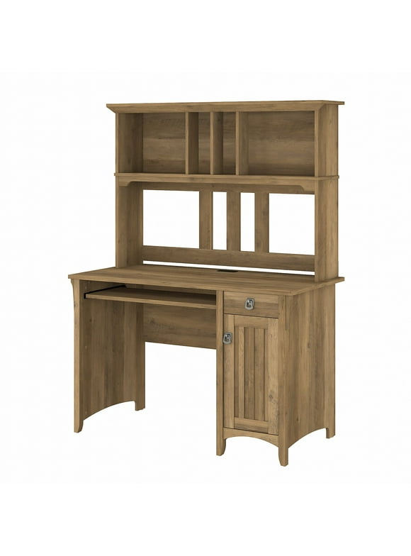 Bush Furniture Salinas Mission 48" Computer Desk and Hutch, Reclaimed Pine