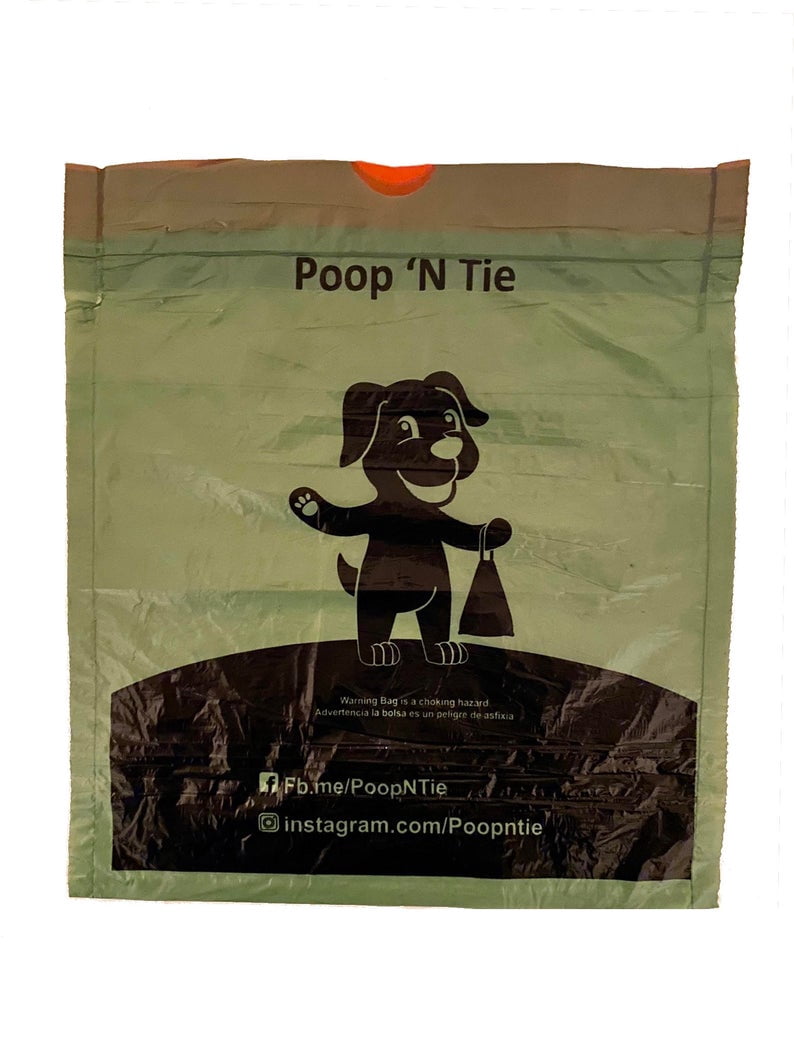 Poop 'N Tie Fabric Waste Bag Dispenser With 2 Rolls Black