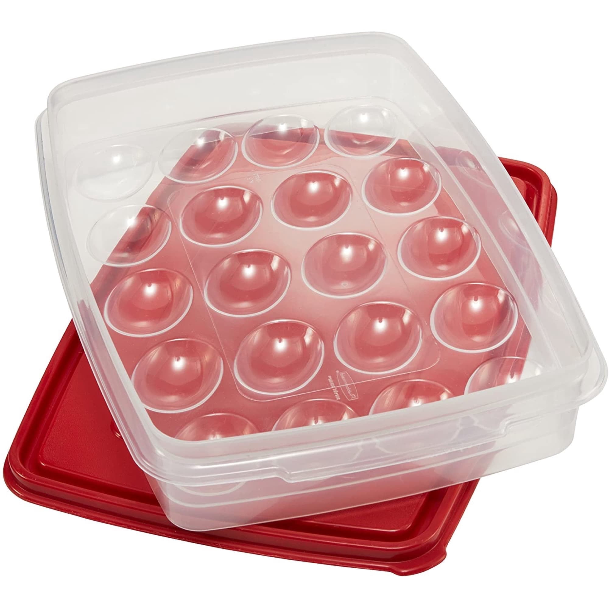 Rubbermaid Egg Keeper Food Storage Container, Clear/Red, 1 Count